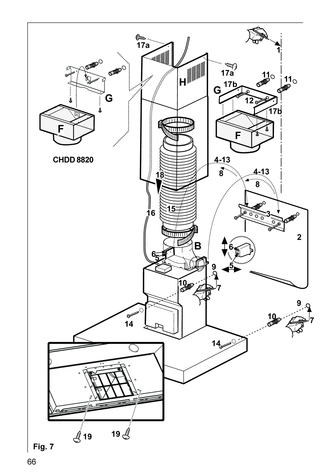 Electrolux CHDD 8890, CHDD 8820 installation instructions 17a 17b Chdd 