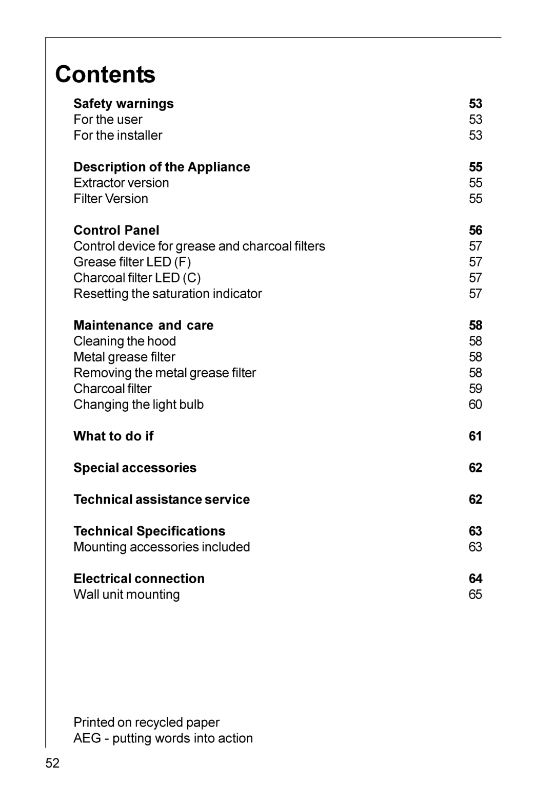 Electrolux CHDD 8820, CHDD 8890 installation instructions Contents 