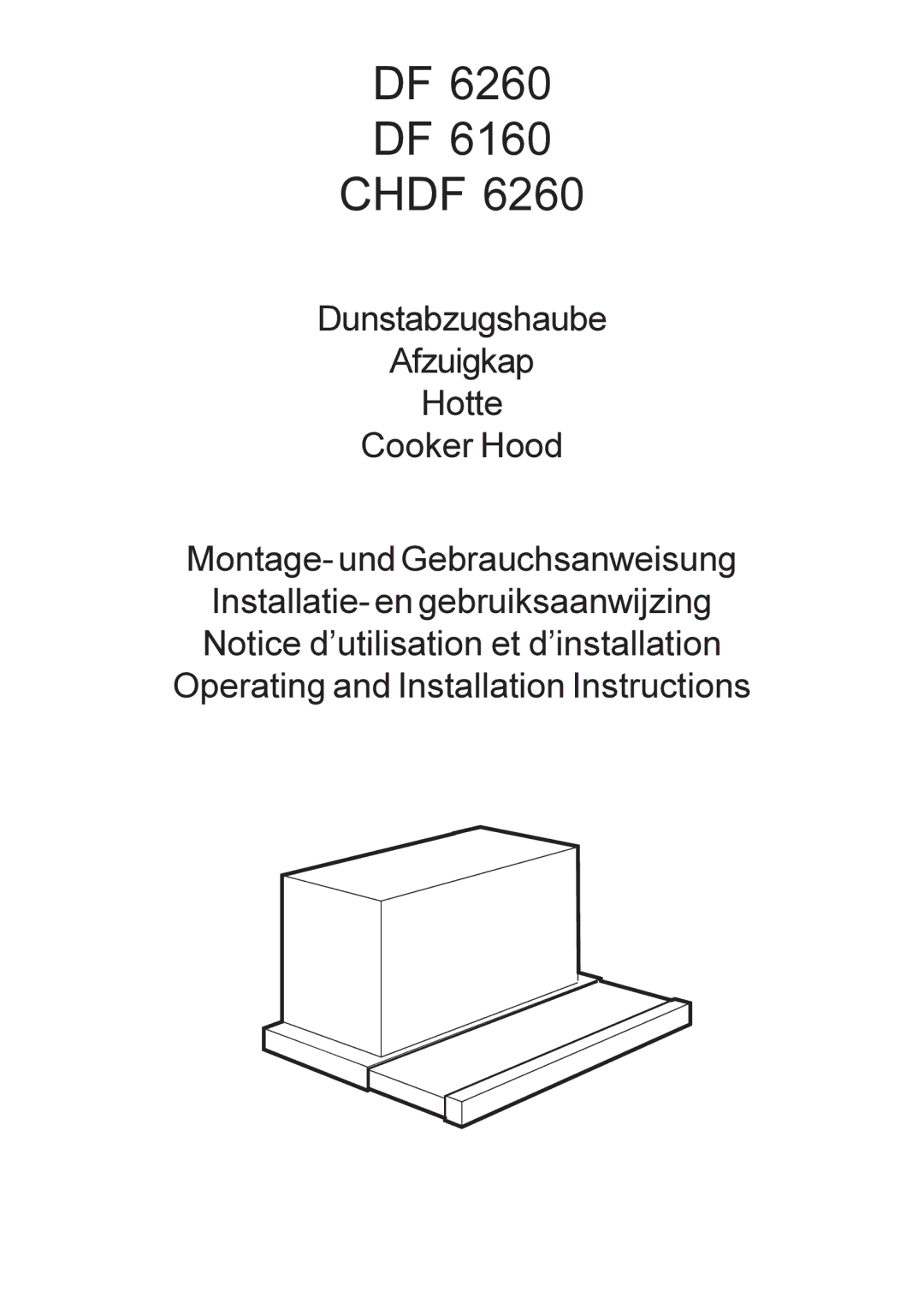 Electrolux CHDF 6260, DF 6160 installation instructions Chdf 