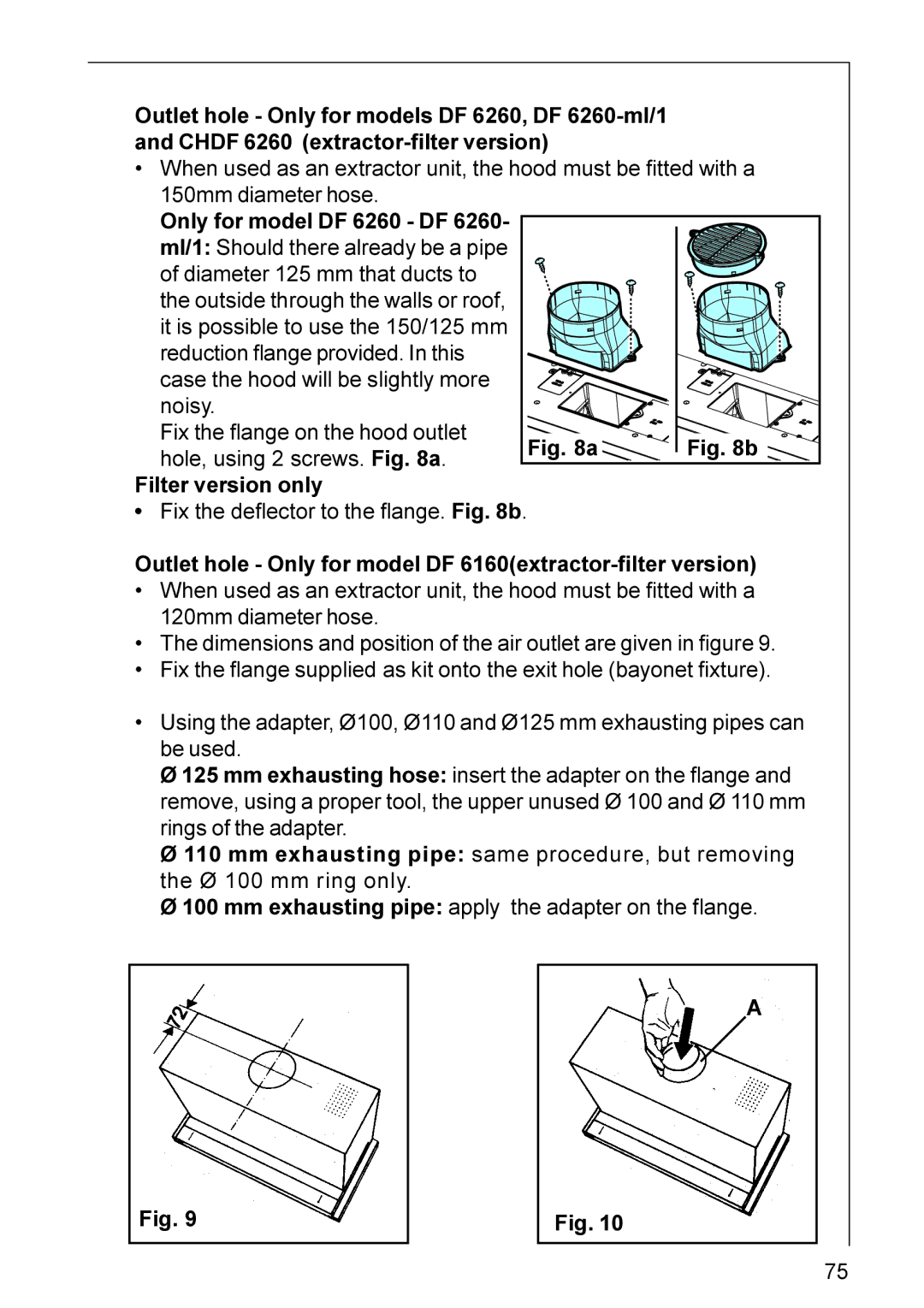 Electrolux CHDF 6260, DF 6160 installation instructions 