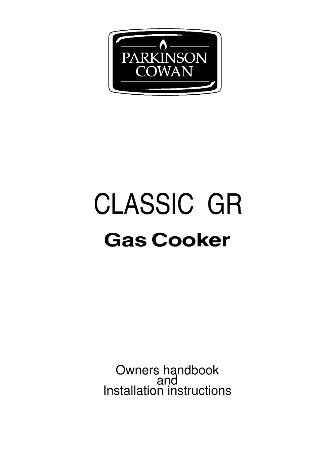 Electrolux CLASSIC GR installation instructions Classic GR 