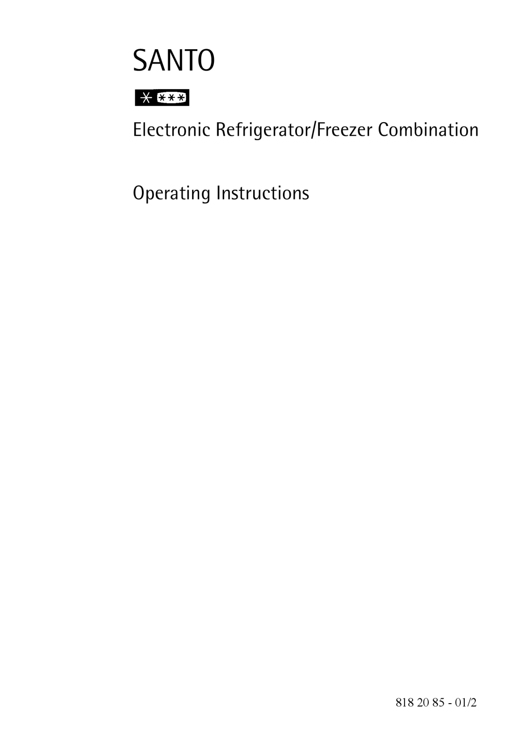 Electrolux Compact Refrigerator Freezer operating instructions Santo 