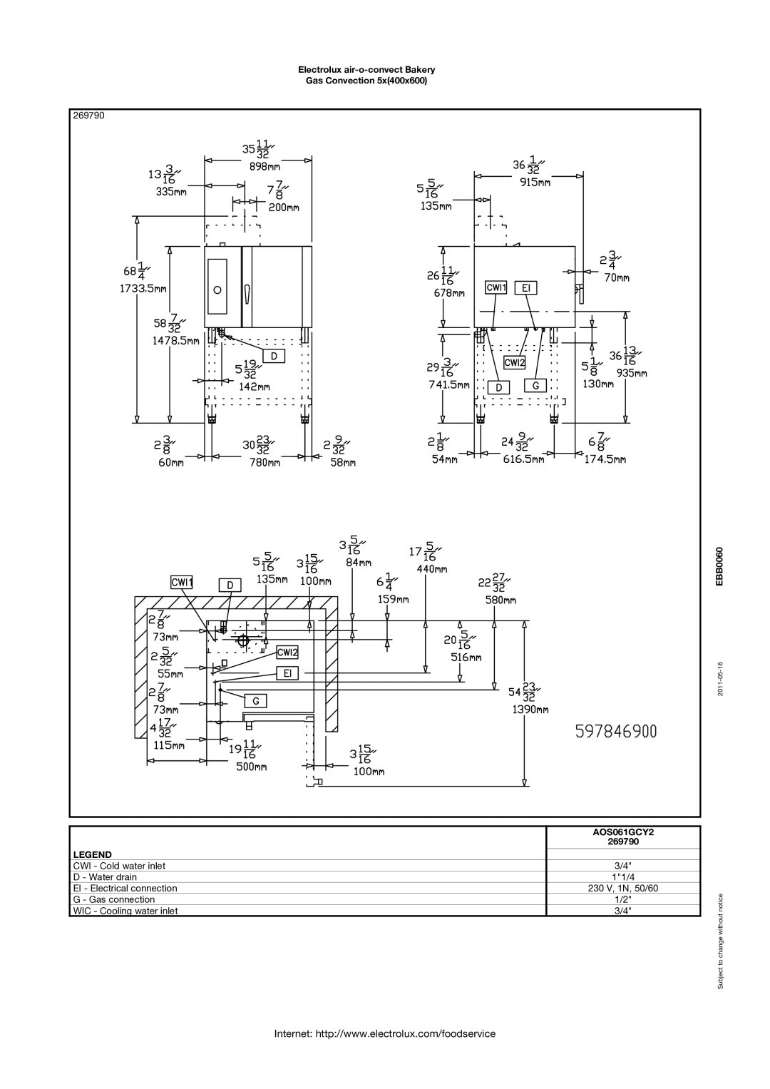 Electrolux Convection Oven manual 269790 