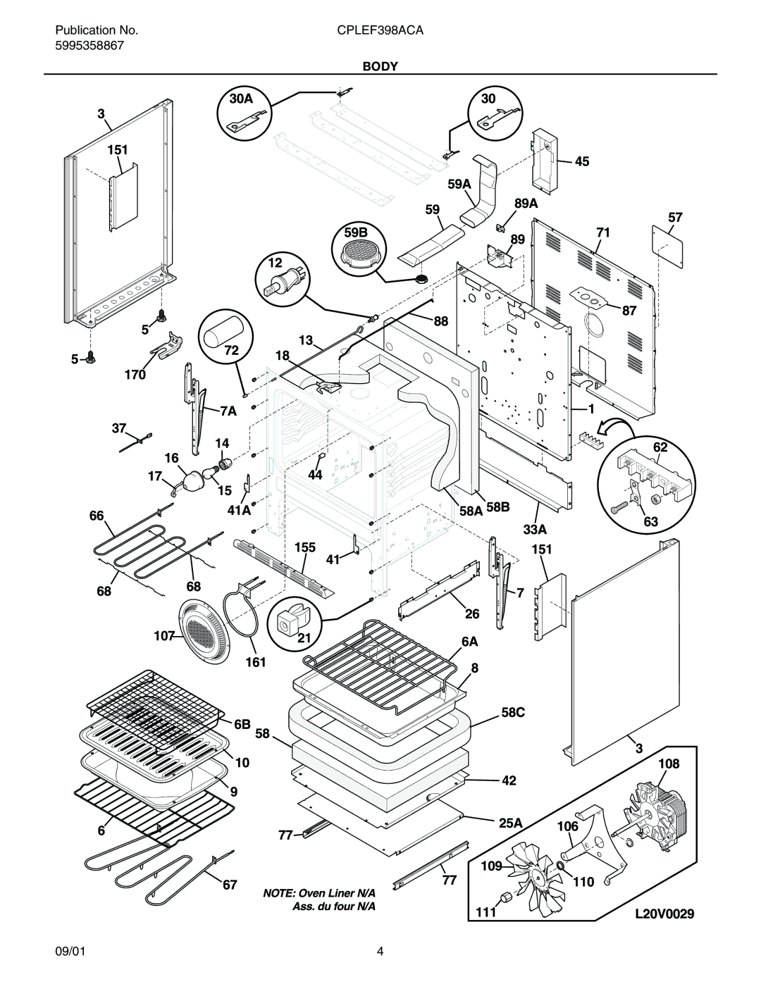 Electrolux CPLEF398A installation instructions Body 