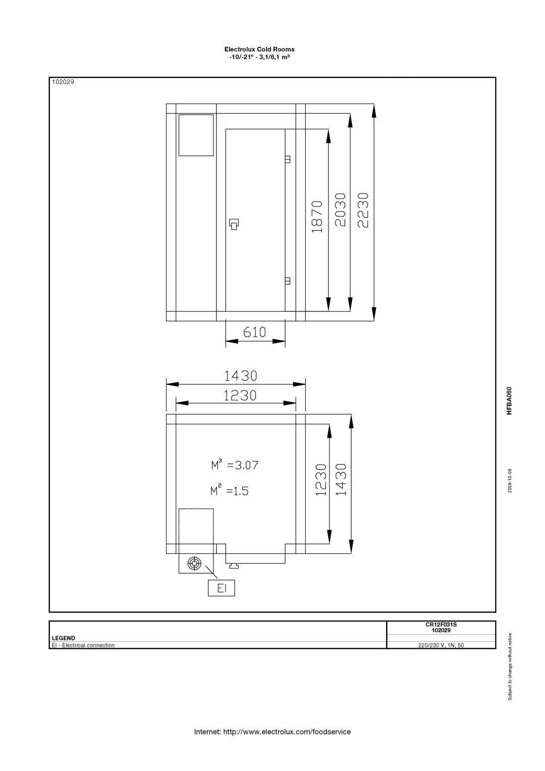 Electrolux CR16F041S, CR16F054S, CR24F061S, CR20F051S, CR12F031S, 102295, 102290, 102285, 102286 manual 102029 