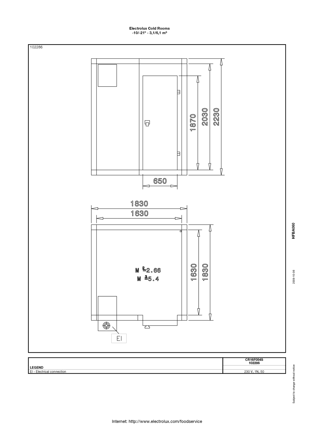 Electrolux 102295, CR16F054S, CR24F061S, CR20F051S, CR16F041S, CR12F031S, 102290, 102285, 102029 manual 102286 