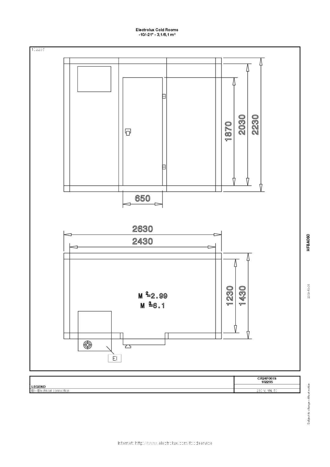 Electrolux 102285, CR16F054S, CR24F061S, CR20F051S, CR16F041S, CR12F031S, 102290, 102029, 102286 manual 102295 