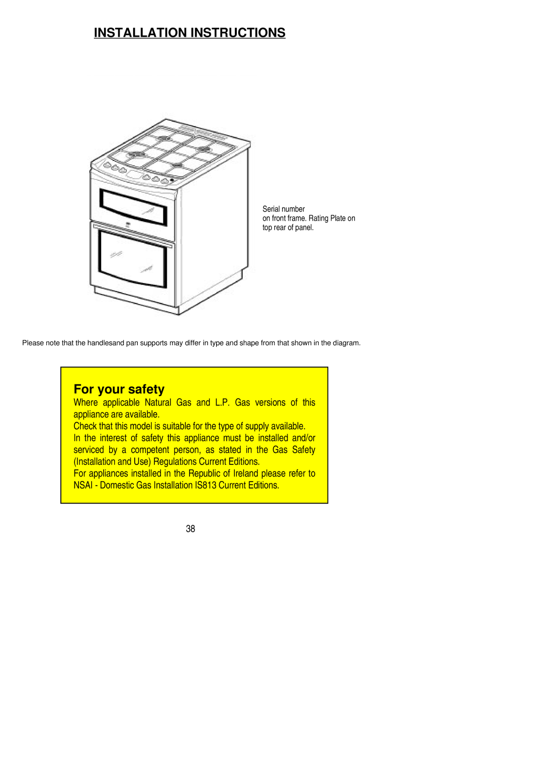 Electrolux CSG 500 installation instructions Installation Instructions 