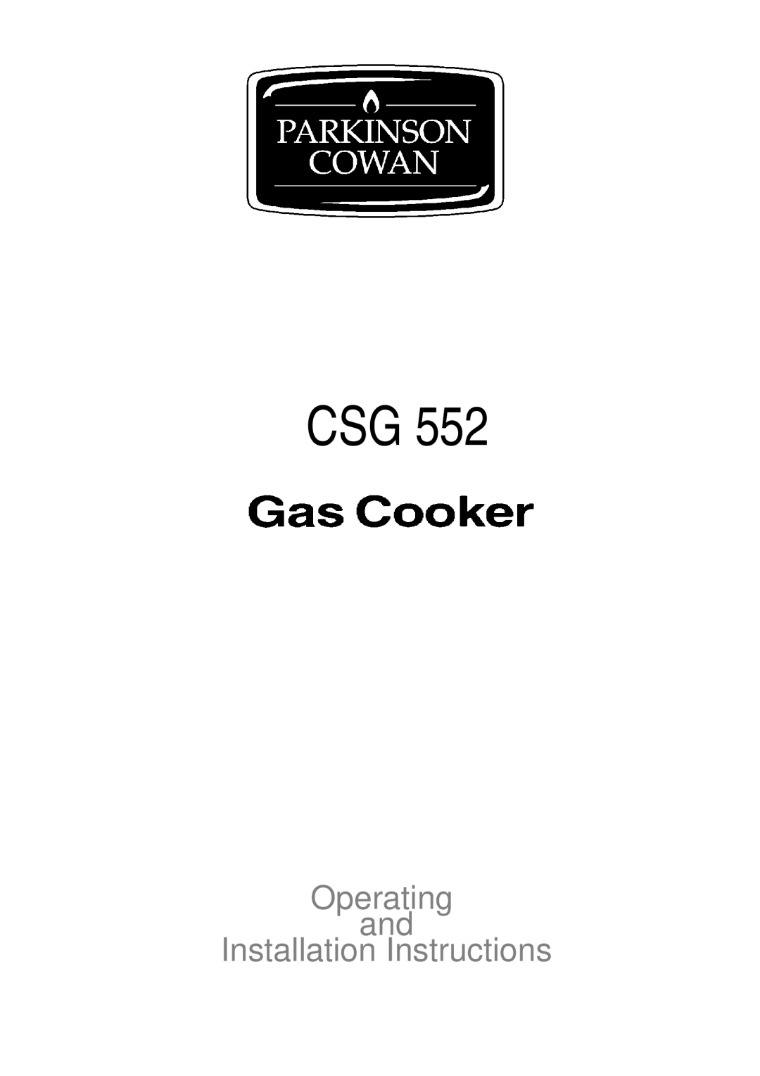 Electrolux CSG 552 installation instructions Csg 