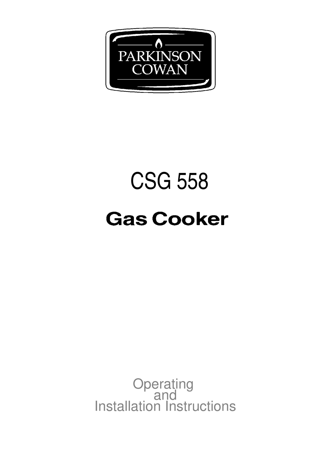 Electrolux CSG 558 installation instructions Csg 