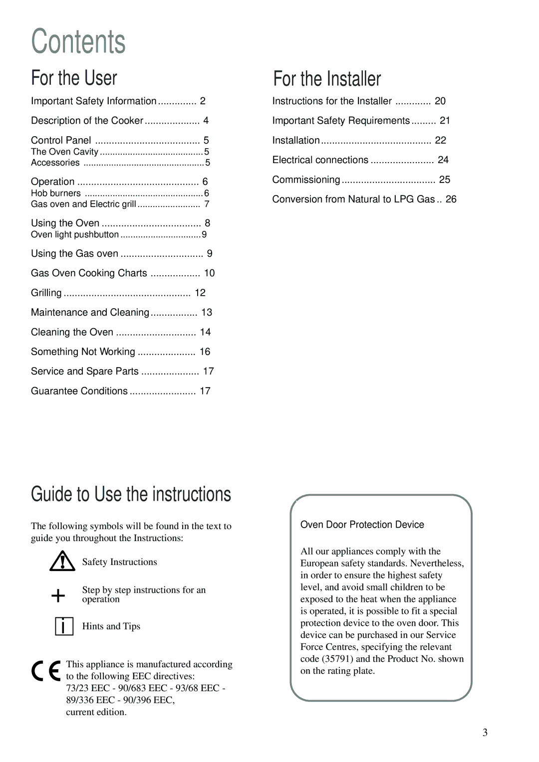 Electrolux CSIG 223 W manual Contents 