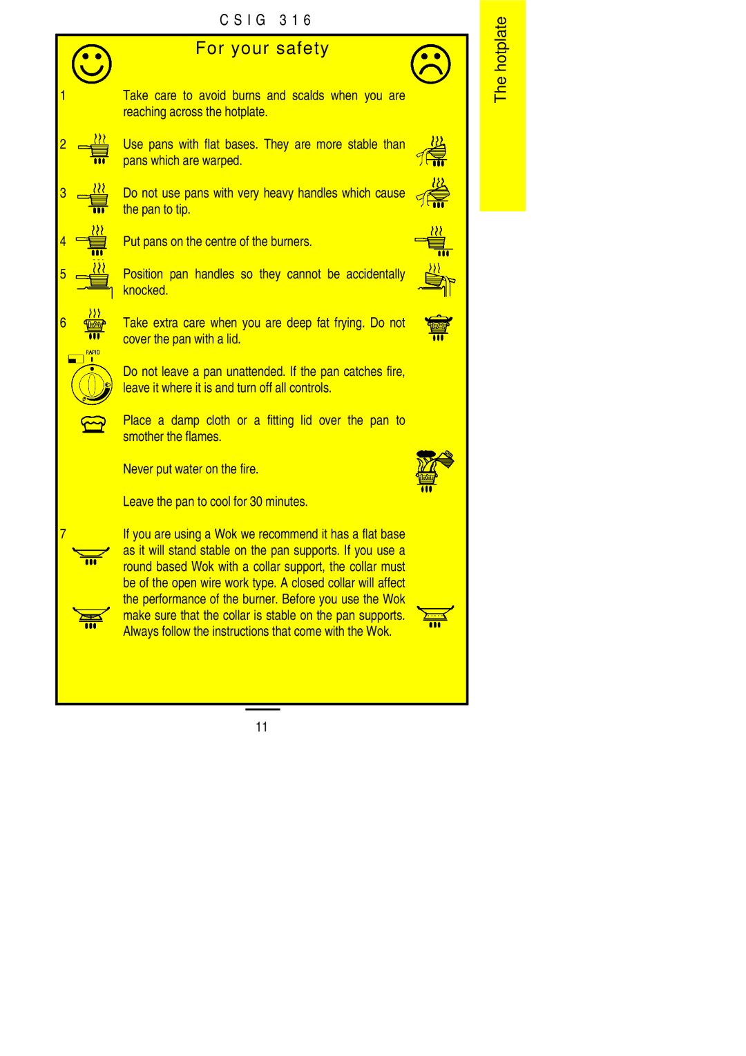 Electrolux CSIG 316 installation instructions For your safety 