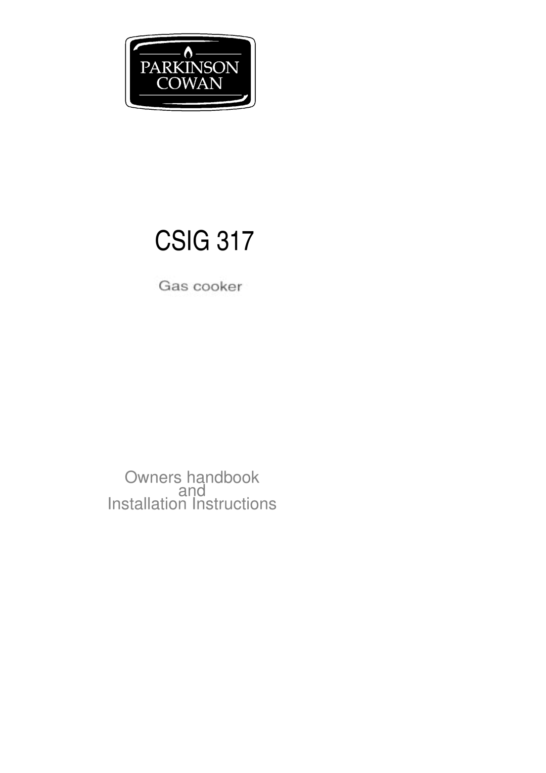 Electrolux CSIG 317 installation instructions Csig 