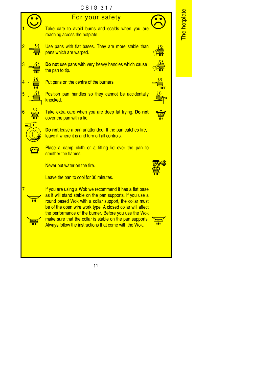 Electrolux CSIG 317 installation instructions For your safety 