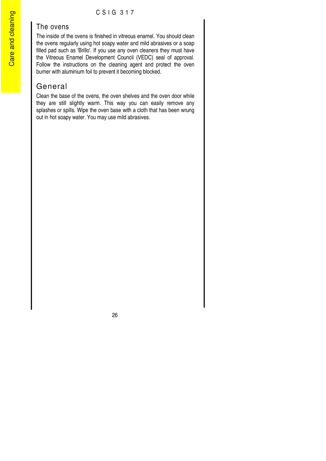 Electrolux CSIG 317 installation instructions Ovens, General 