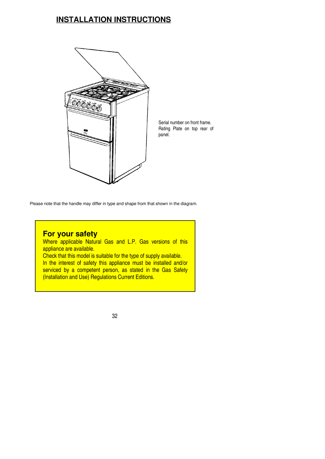 Electrolux CSIG 404 installation instructions Installation Instructions 