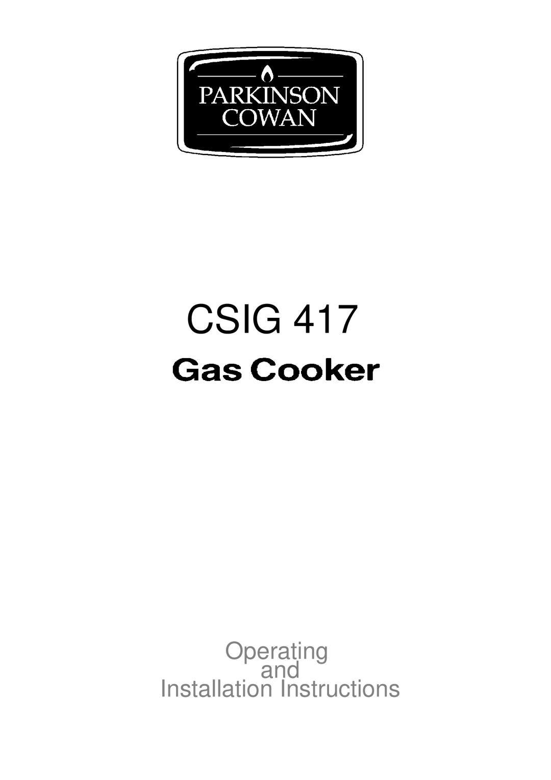 Electrolux CSIG 417 installation instructions Csig 