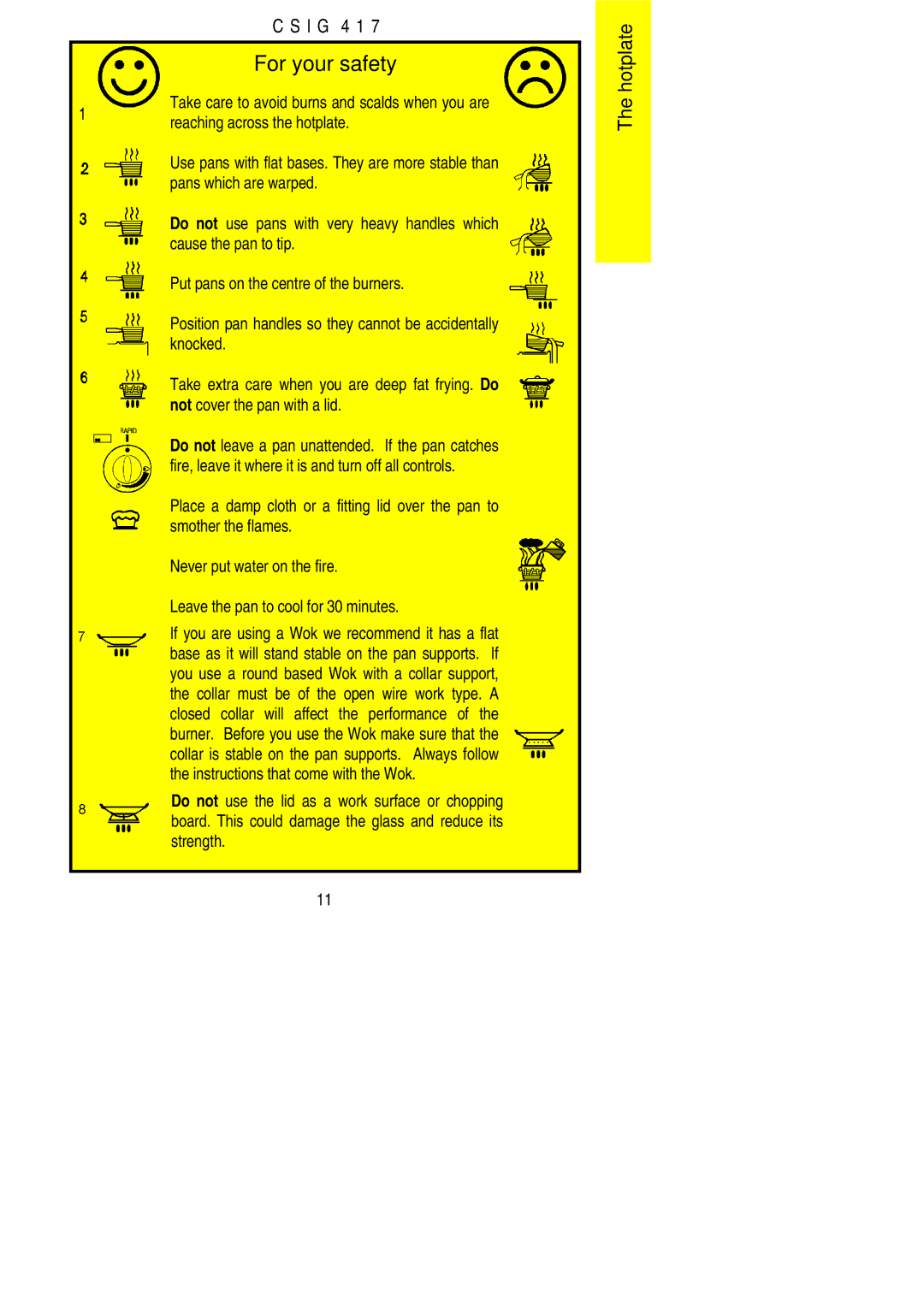 Electrolux CSIG 417 installation instructions For your safety 