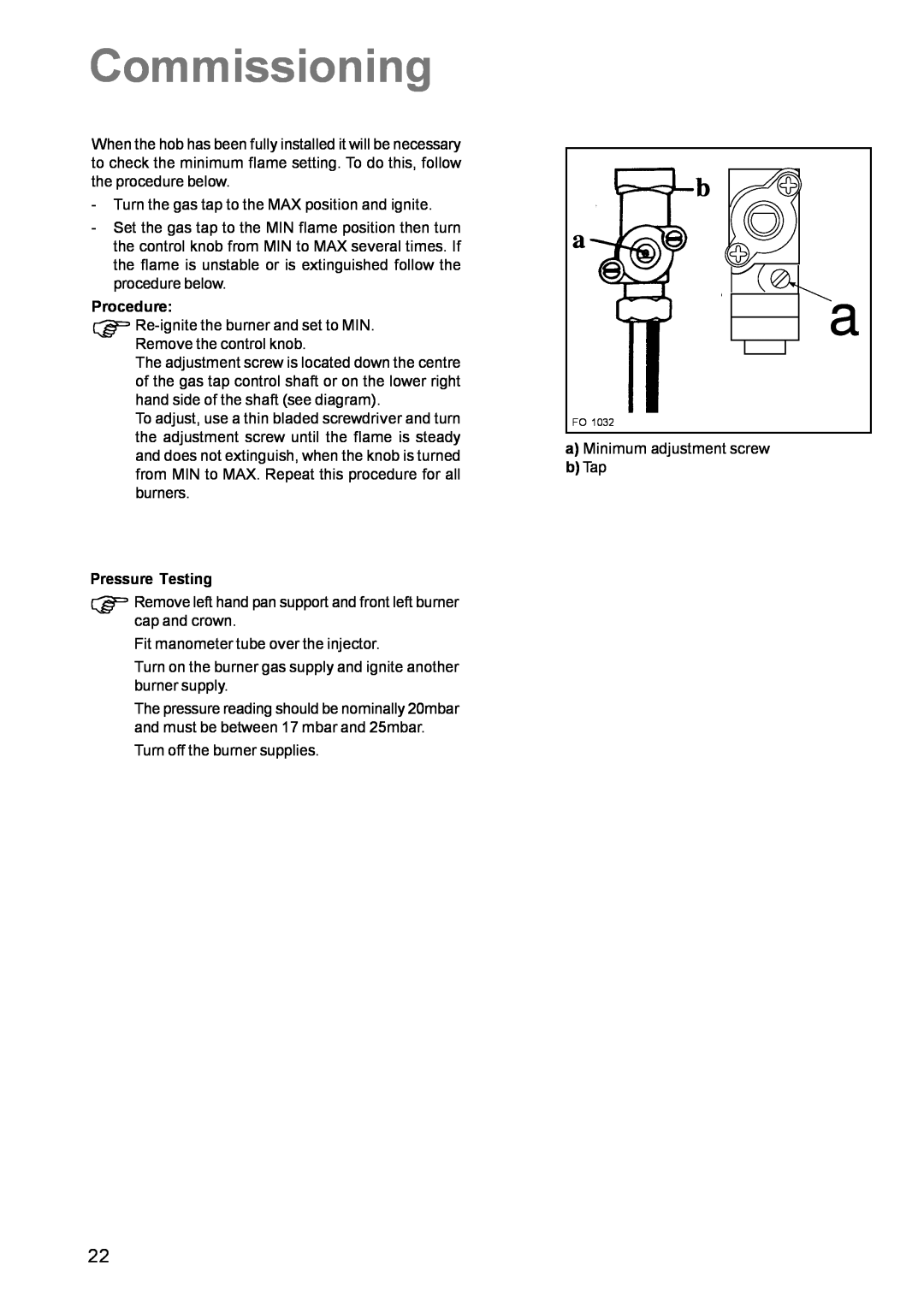 Electrolux CSIG 509 manual Commissioning 