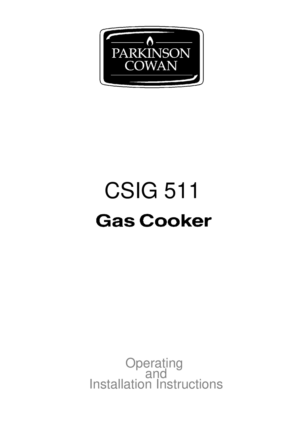 Electrolux CSIG 511 installation instructions Csig 