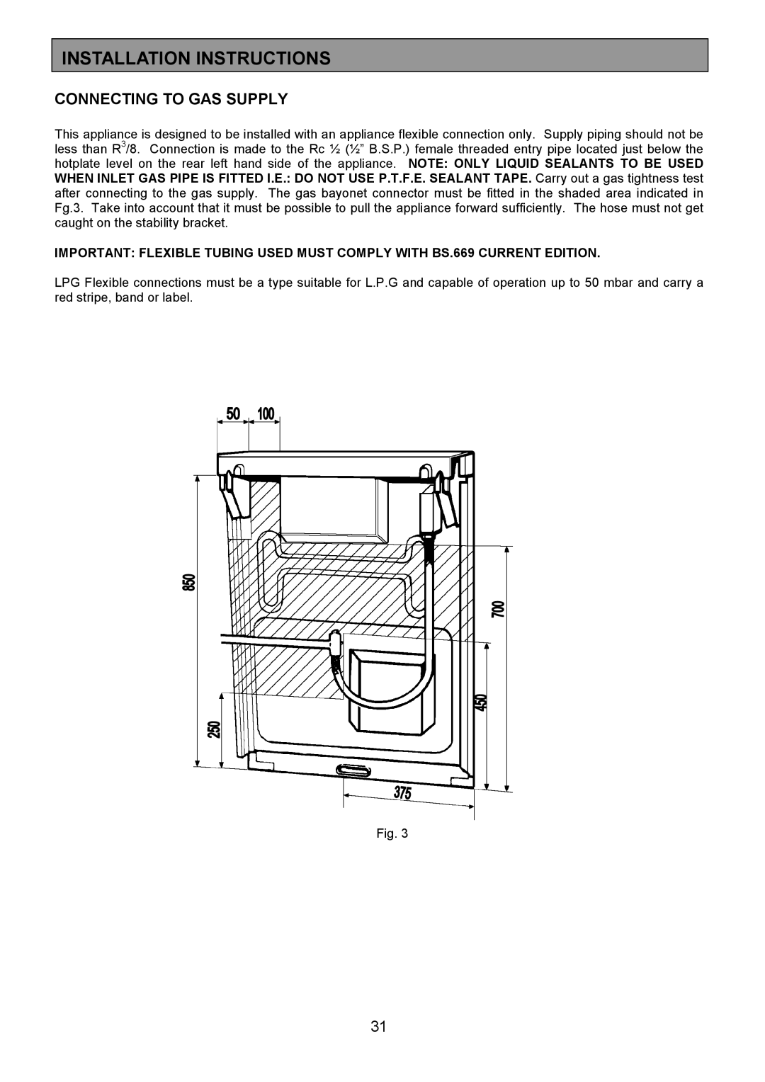 Electrolux CSM 559 installation instructions Connecting to GAS Supply 