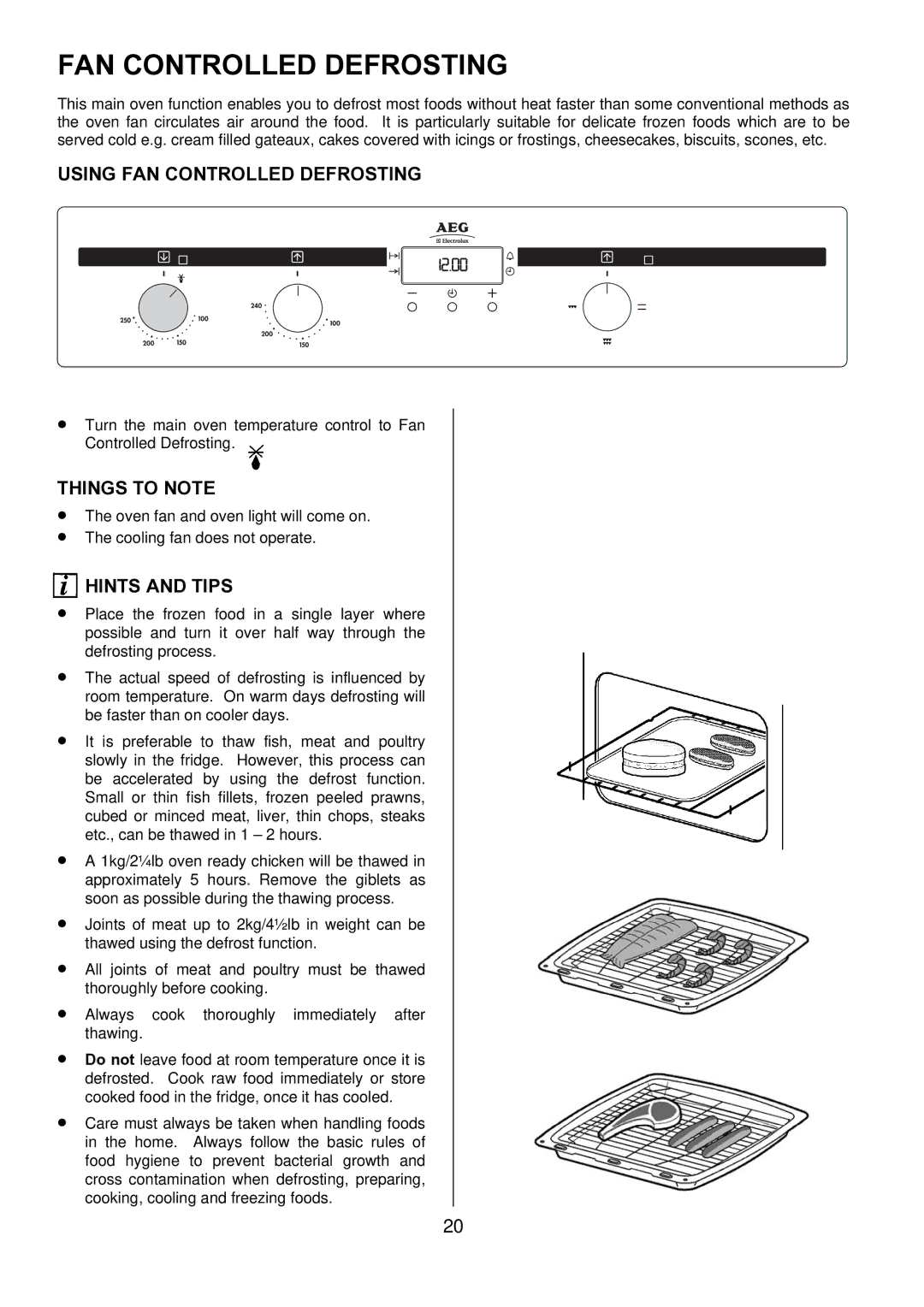 Electrolux D1100-4 manual Using FAN Controlled Defrosting 