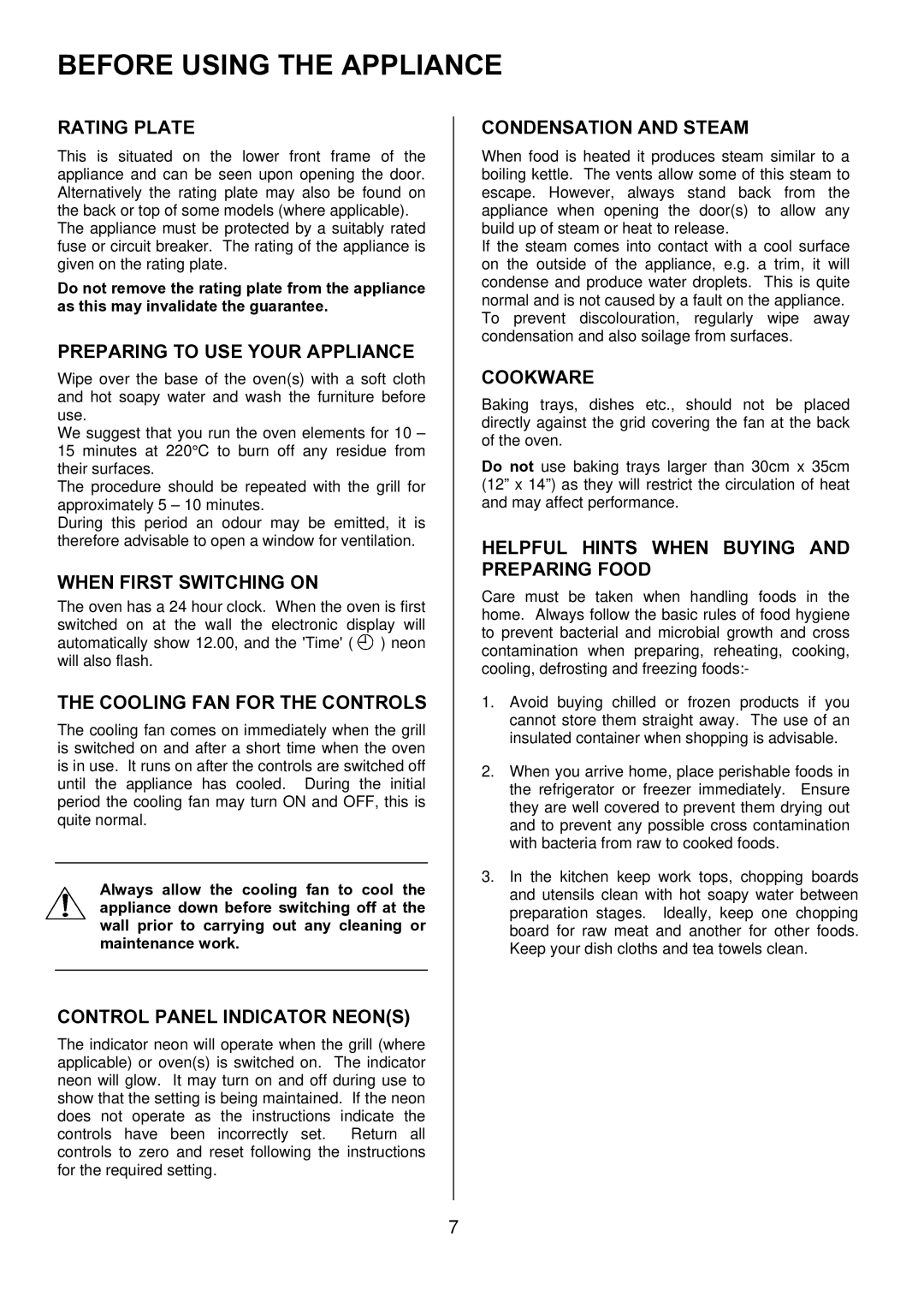 Electrolux D1100-4 manual Before Using the Appliance 