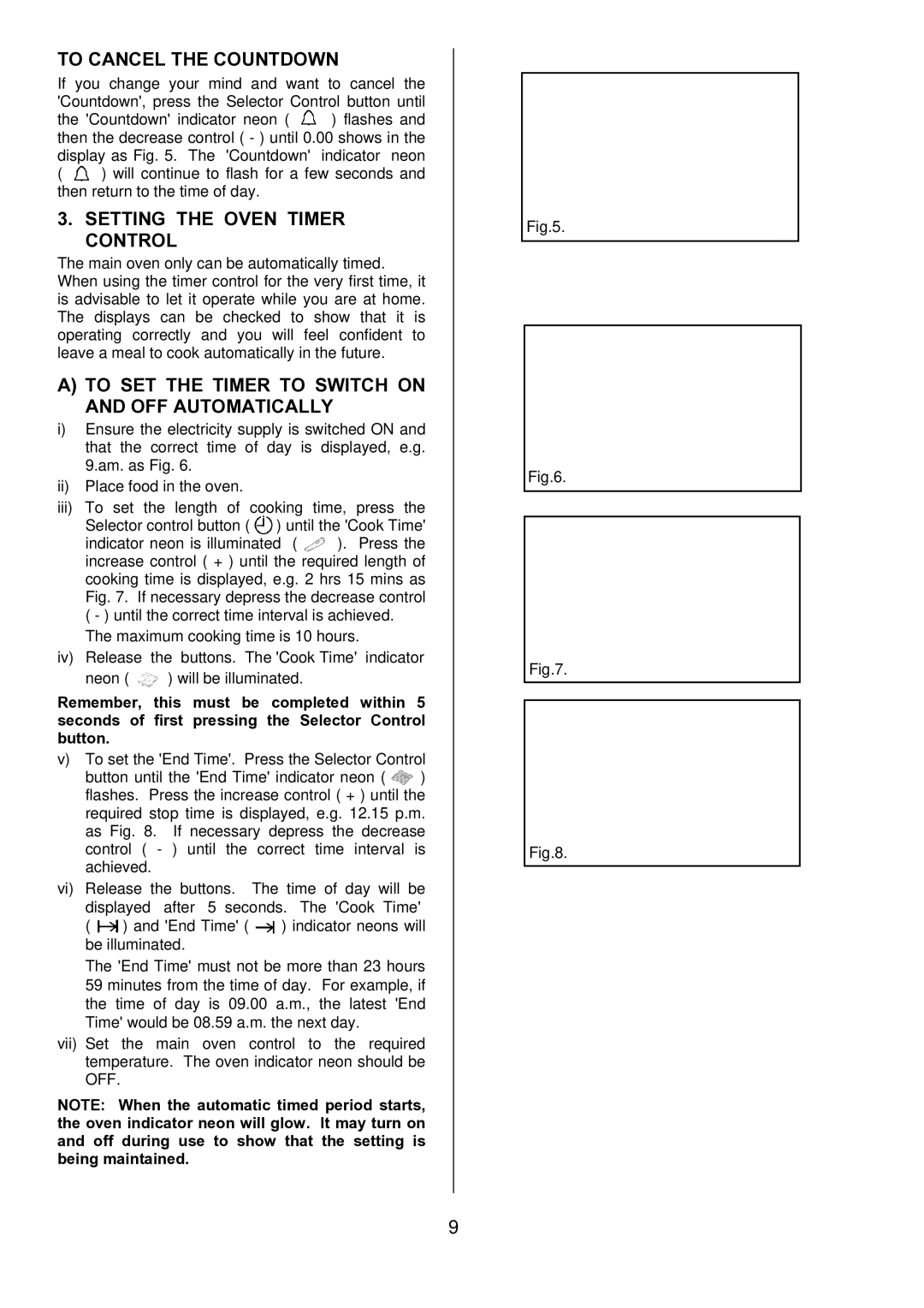 Electrolux D1100-4 manual To Cancel the Countdown, Setting the Oven Timer Control 