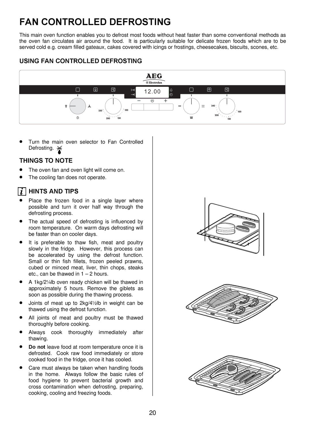 Electrolux D2100-5 manual Using FAN Controlled Defrosting 