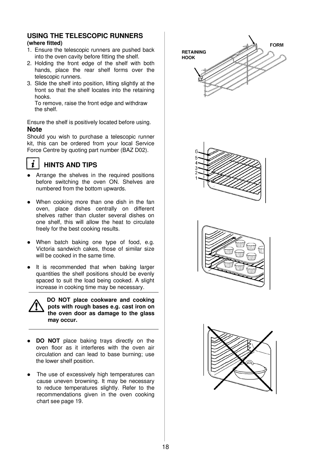 Electrolux D2160-1 operating instructions Using the Telescopic Runners 