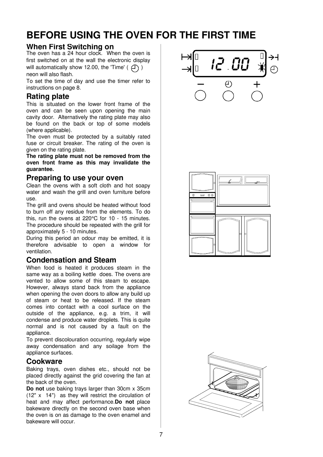 Electrolux D2160-1 operating instructions Before Using the Oven for the First Time 