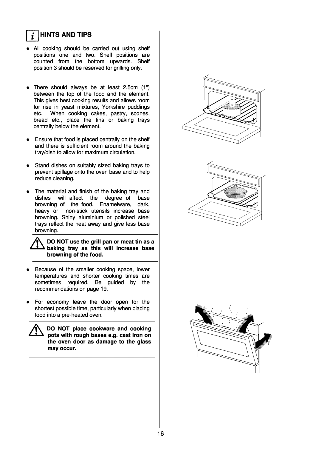 Electrolux D2160-1 operating instructions Hints And Tips, l position 3 should be reserved for grilling only 