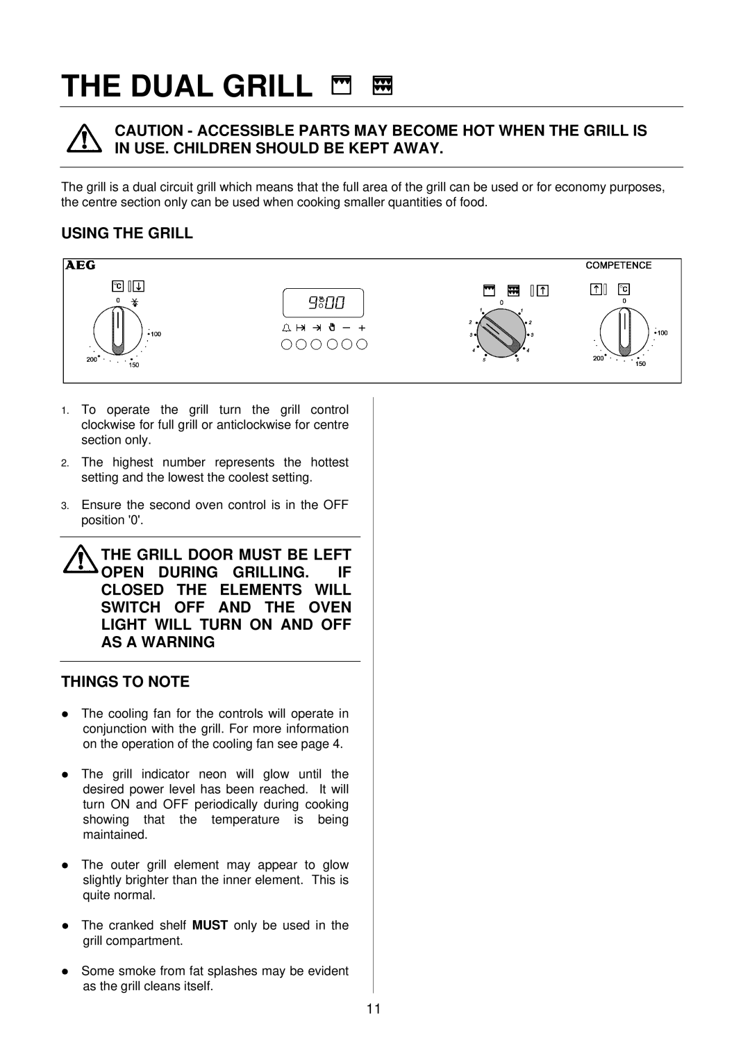 Electrolux D2160 installation instructions Dual Grill, Using the Grill 