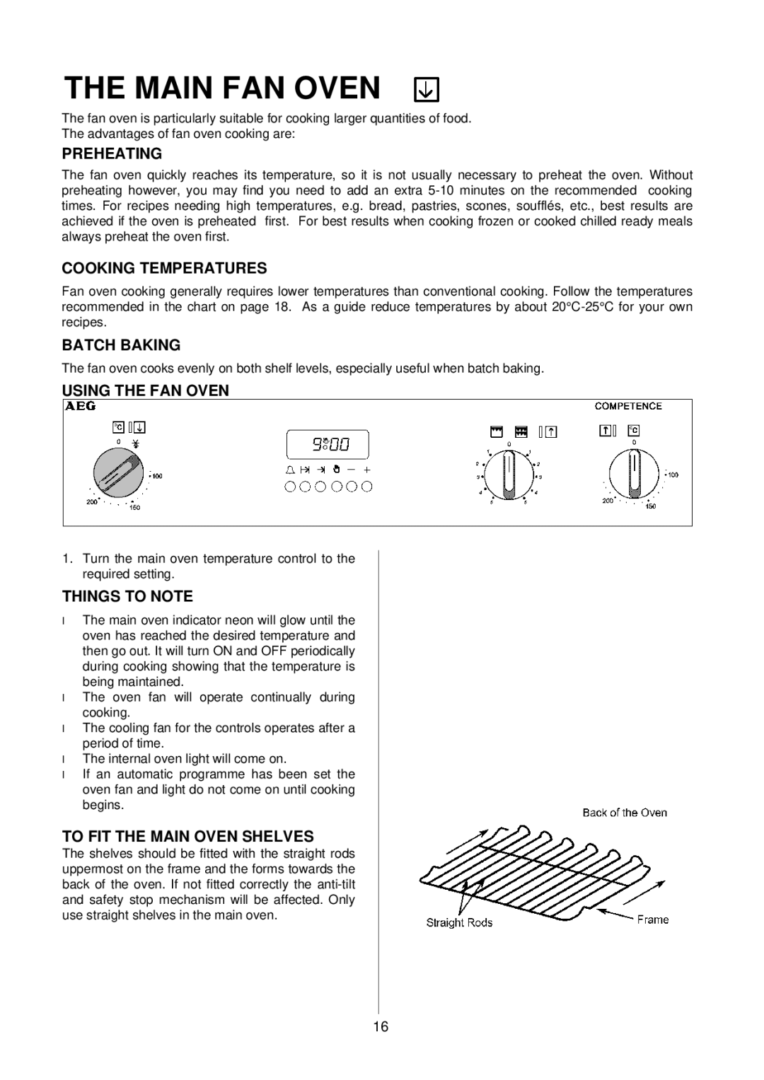 Electrolux D2160 installation instructions Main FAN Oven 