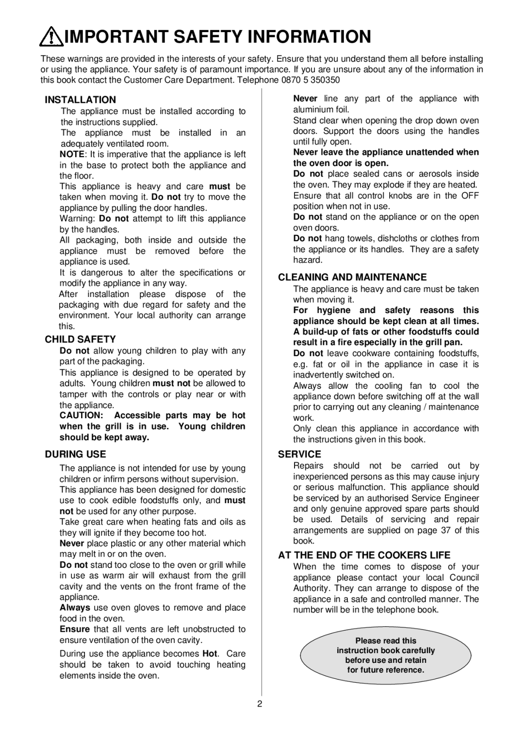 Electrolux D4100-1 operating instructions Important Safety Information 