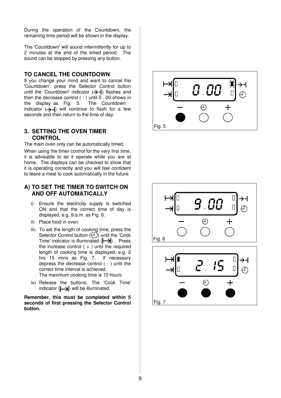 Electrolux D4100-1 operating instructions To Cancel the Countdown, Setting the Oven Timer Control 