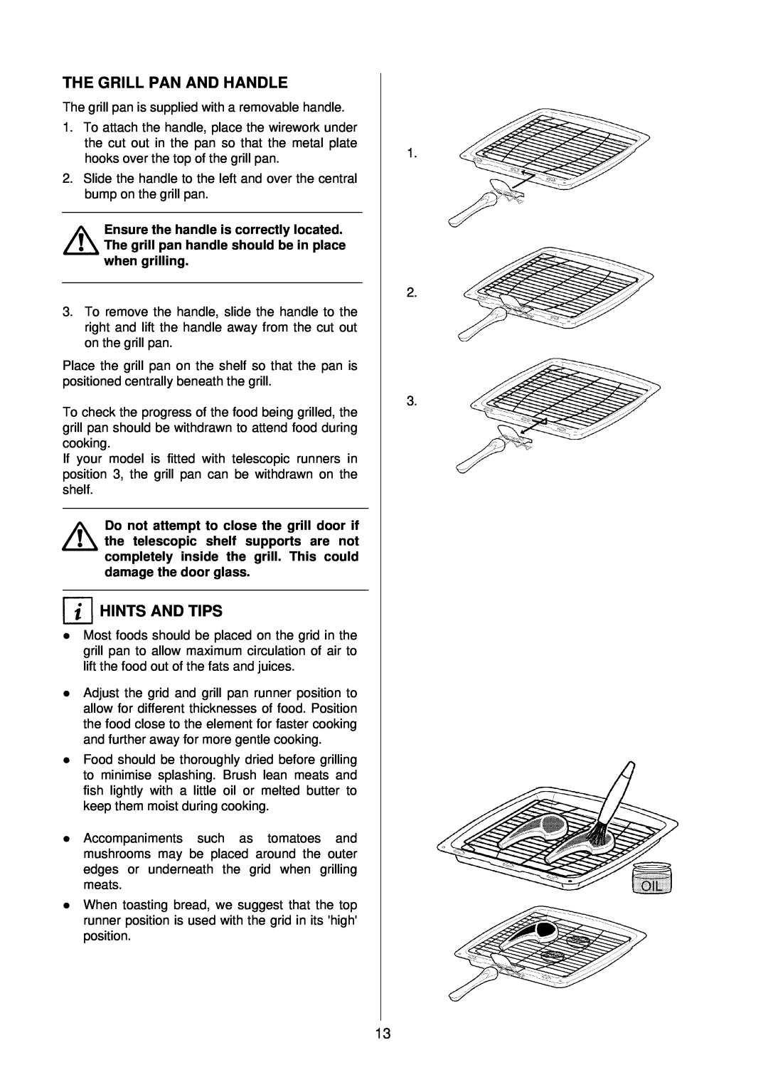 Electrolux D4100-1 operating instructions The Grill Pan And Handle, Hints And Tips 