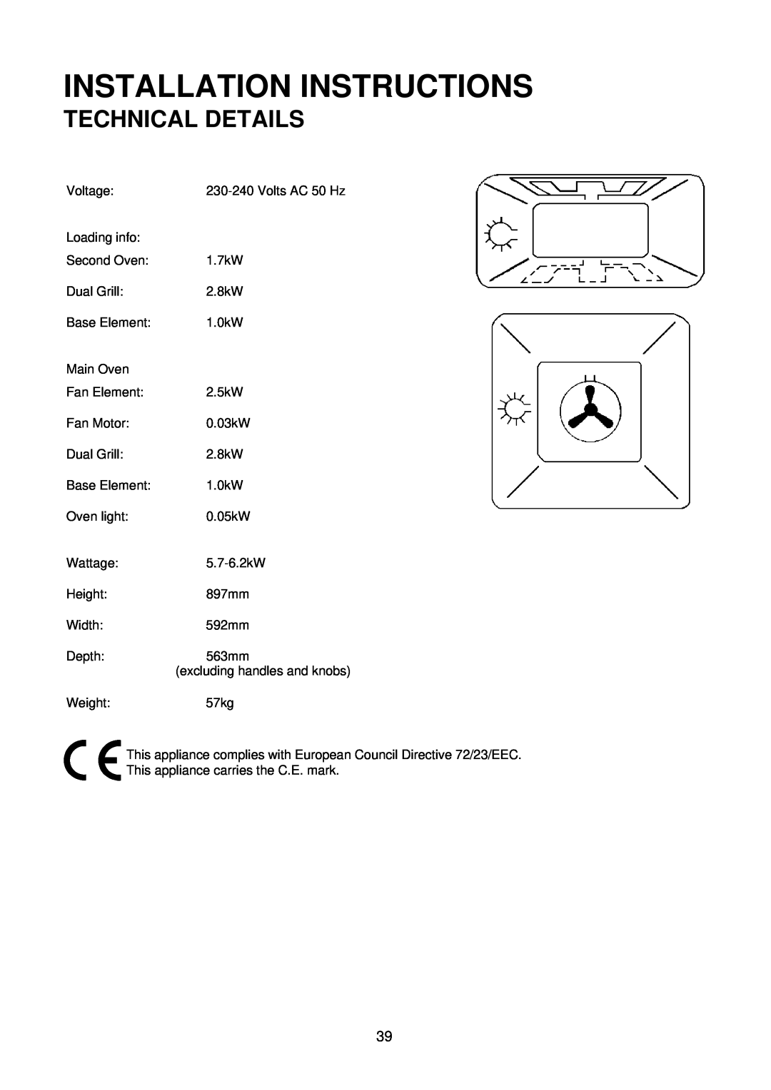 Electrolux D4100-1 operating instructions Installation Instructions, Technical Details 