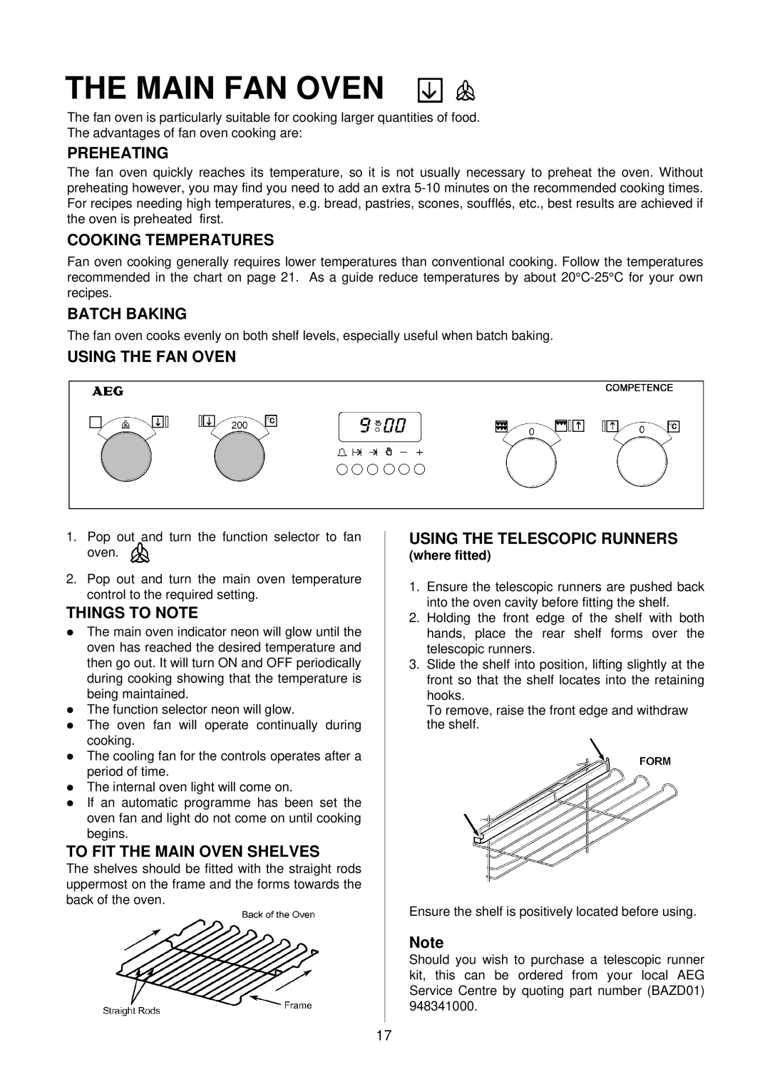 Electrolux D4100 installation instructions Main FAN Oven 