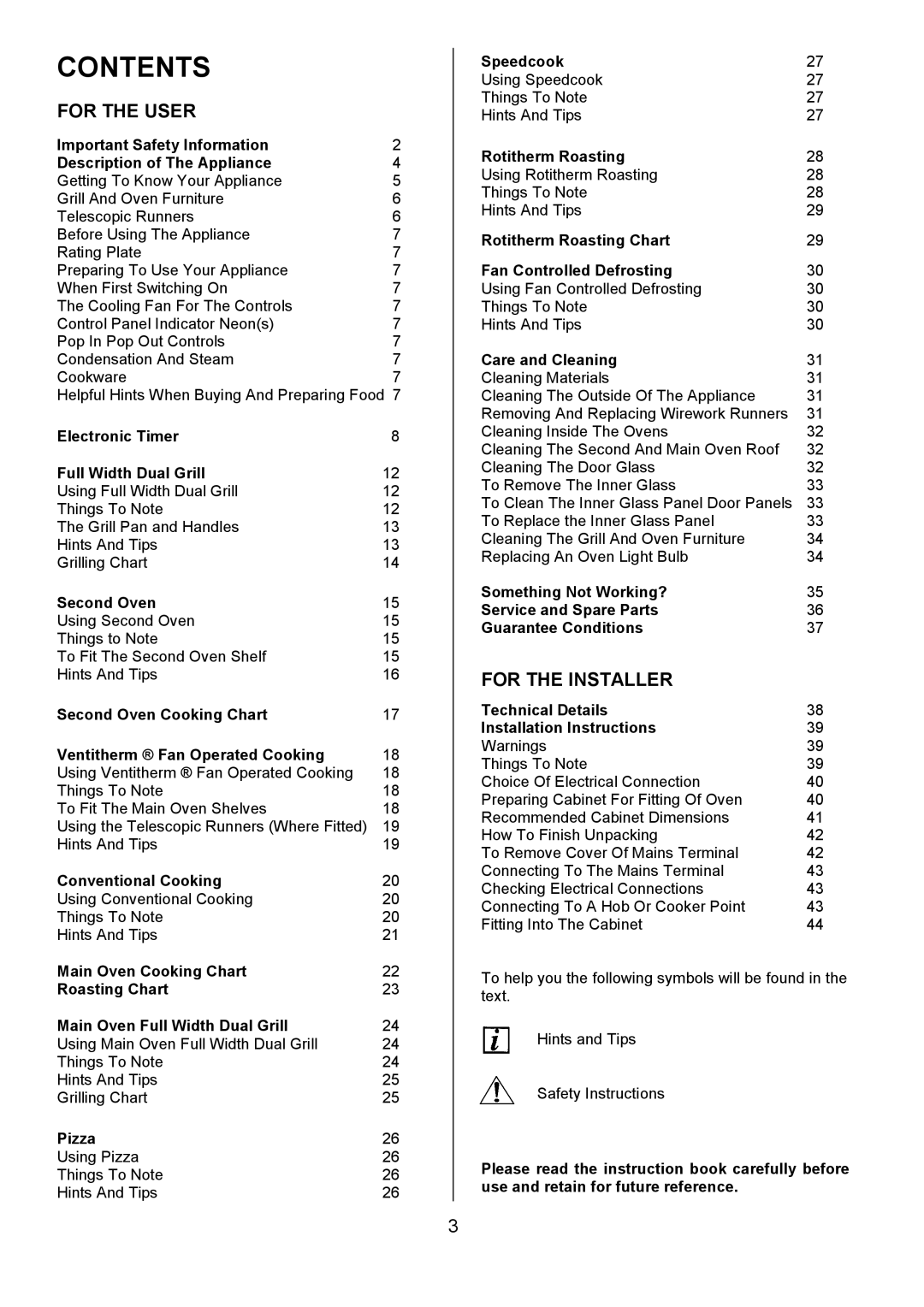 Electrolux D4101-4 operating instructions Contents 