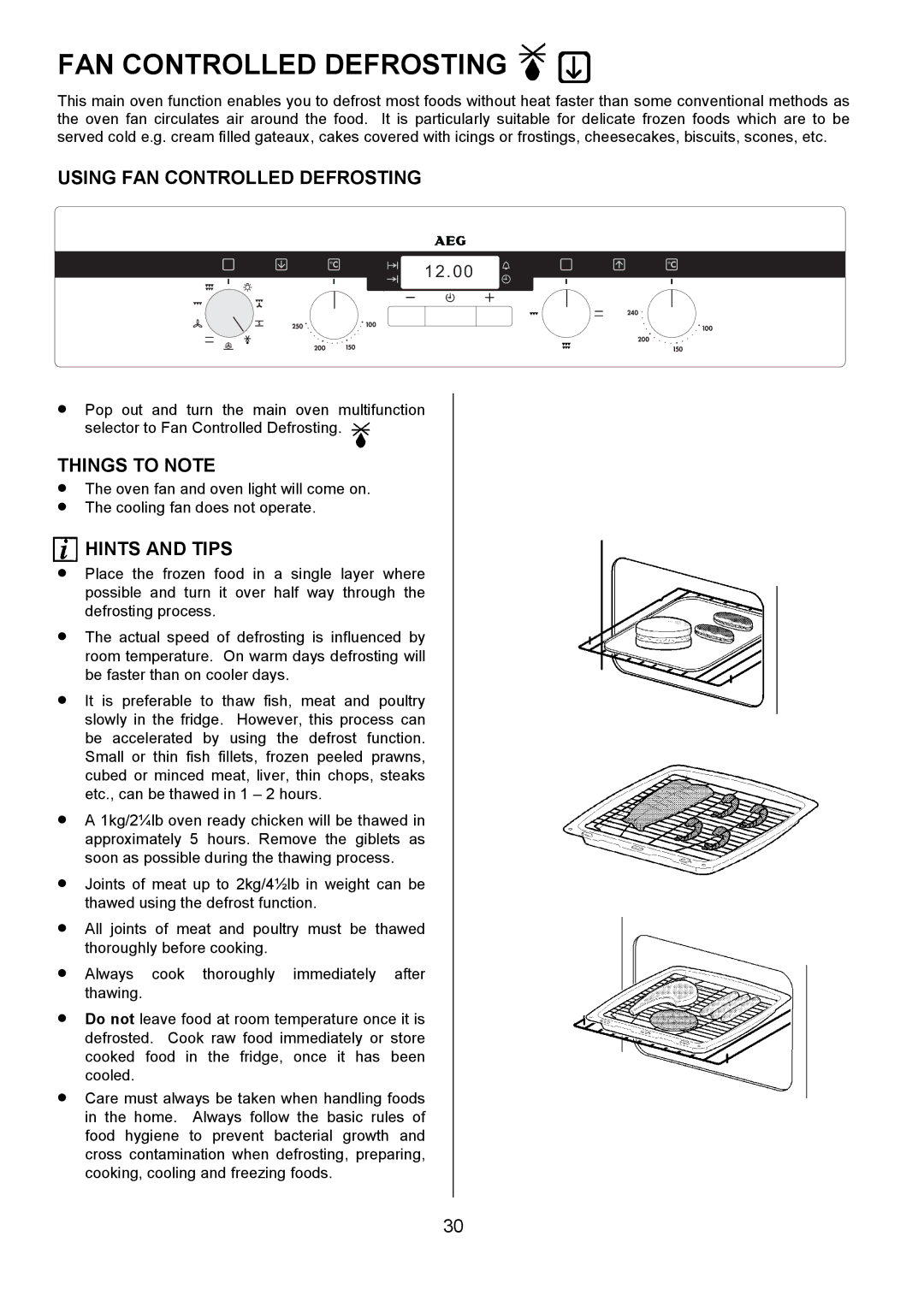 Electrolux D4101-4 operating instructions Using FAN Controlled Defrosting 