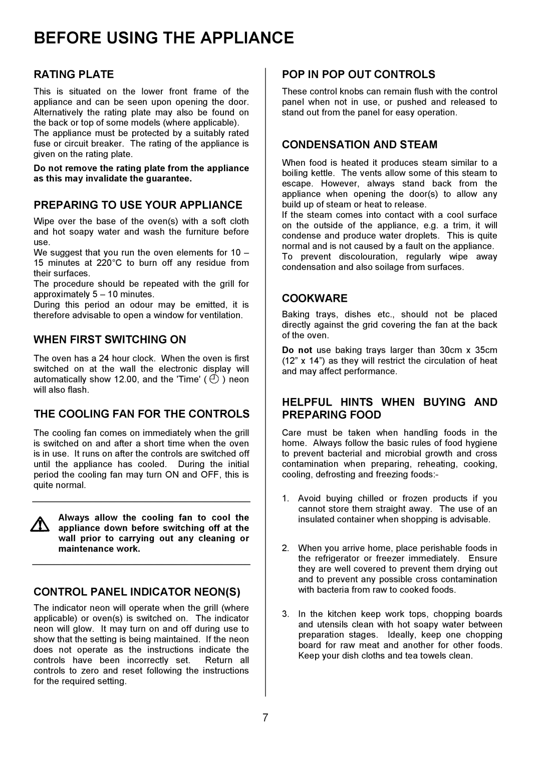 Electrolux D4101-4 operating instructions Before Using the Appliance 