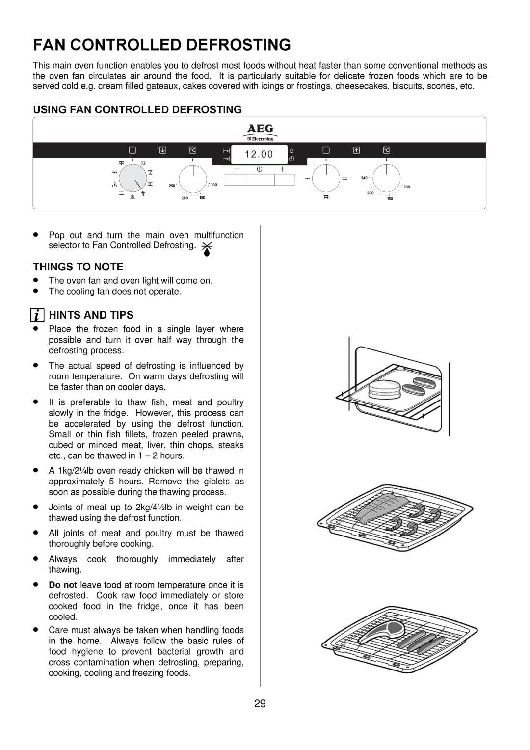 Electrolux D4101-5 manual Using FAN Controlled Defrosting 