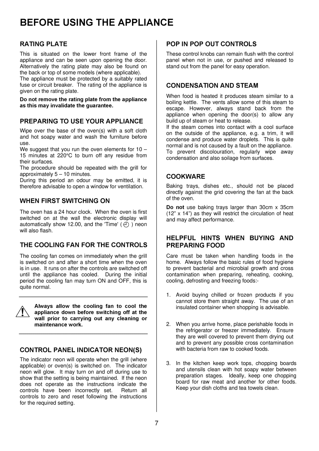 Electrolux D4101-5 manual Before Using the Appliance 