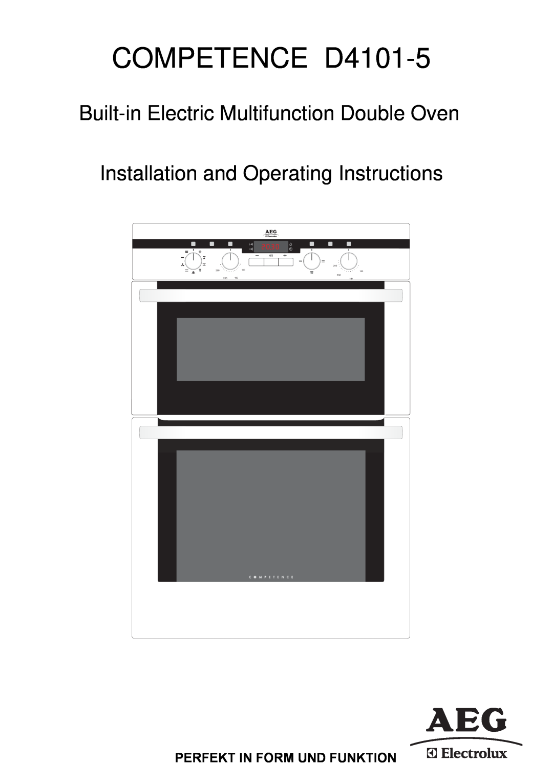 Electrolux manual Perfekt In Form Und Funktion, COMPETENCE D4101-5, Built-in Electric Multifunction Double Oven 