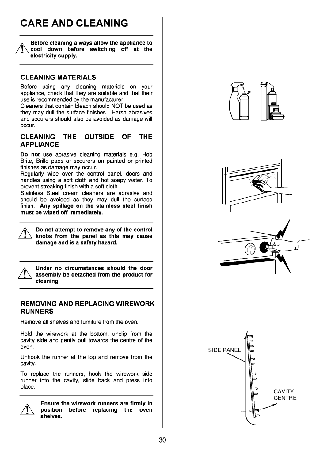 Electrolux D4101-5 manual Care And Cleaning, Cleaning Materials, Cleaning The Outside Of The Appliance 