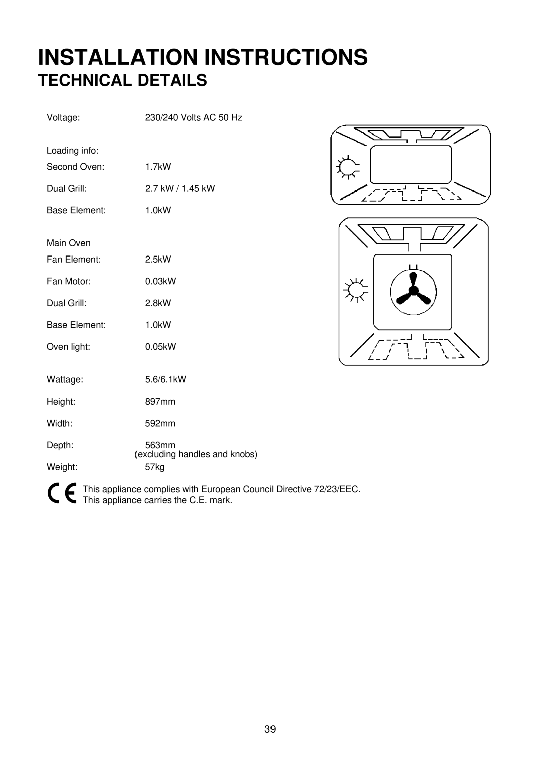 Electrolux D4150-1 manual Installation Instructions, Technical Details 