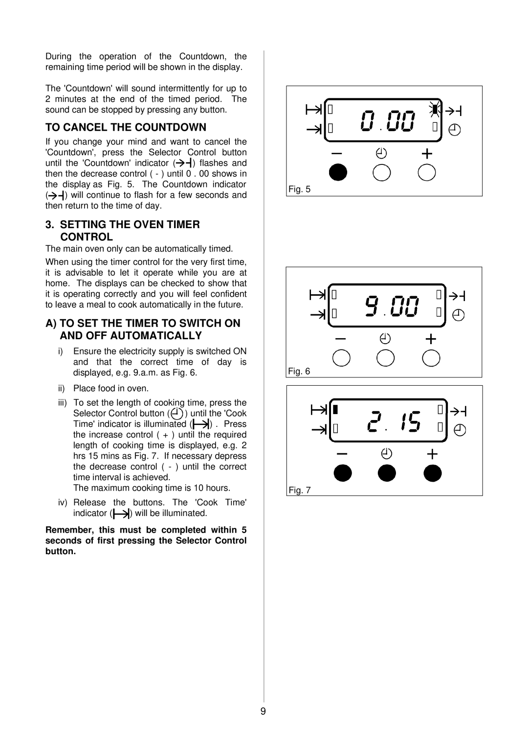 Electrolux D4150-1 manual To Cancel the Countdown, Setting the Oven Timer Control 