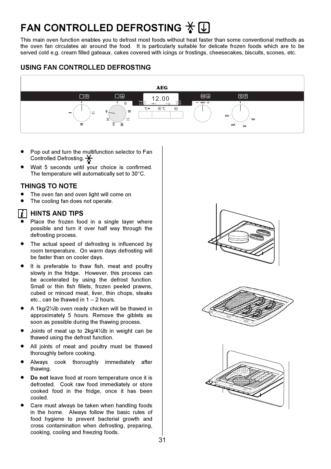 Electrolux D5701-4 manual Using FAN Controlled Defrosting 