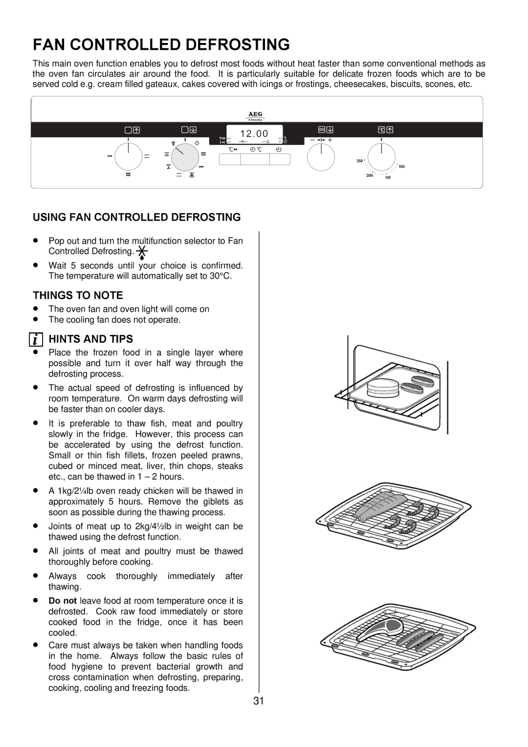 Electrolux D5701-5 manual Using FAN Controlled Defrosting 